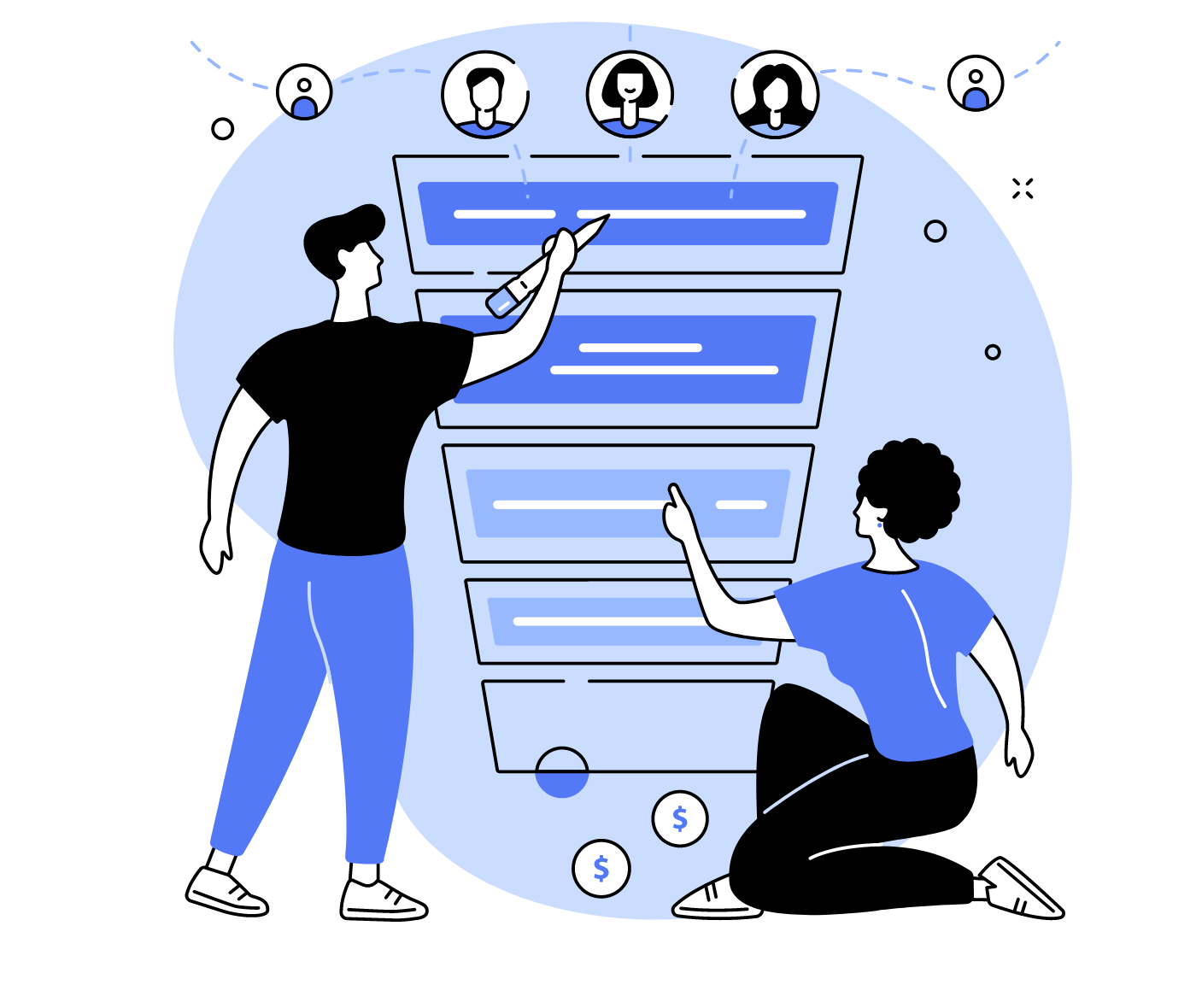 People Editing Website Illustration